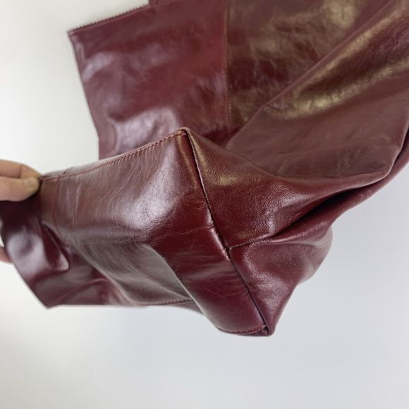 Latico Nora Tote Red Leather Shoulder Bag Double Strap Floral Lined Lightweight - Picture 8 of 16